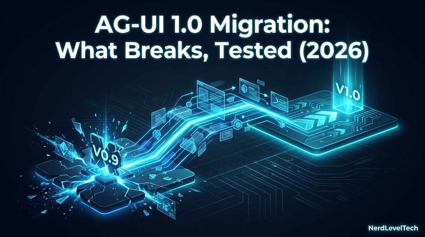Cover image for AG-UI 1.0 Migration: What Breaks, Tested (2026)